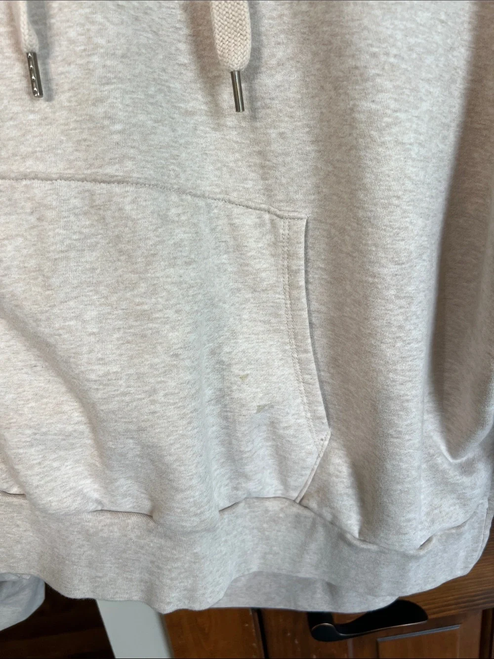 American Eagle Outfitters Beige Crewneck Hoodie with Dancing Bear Prints